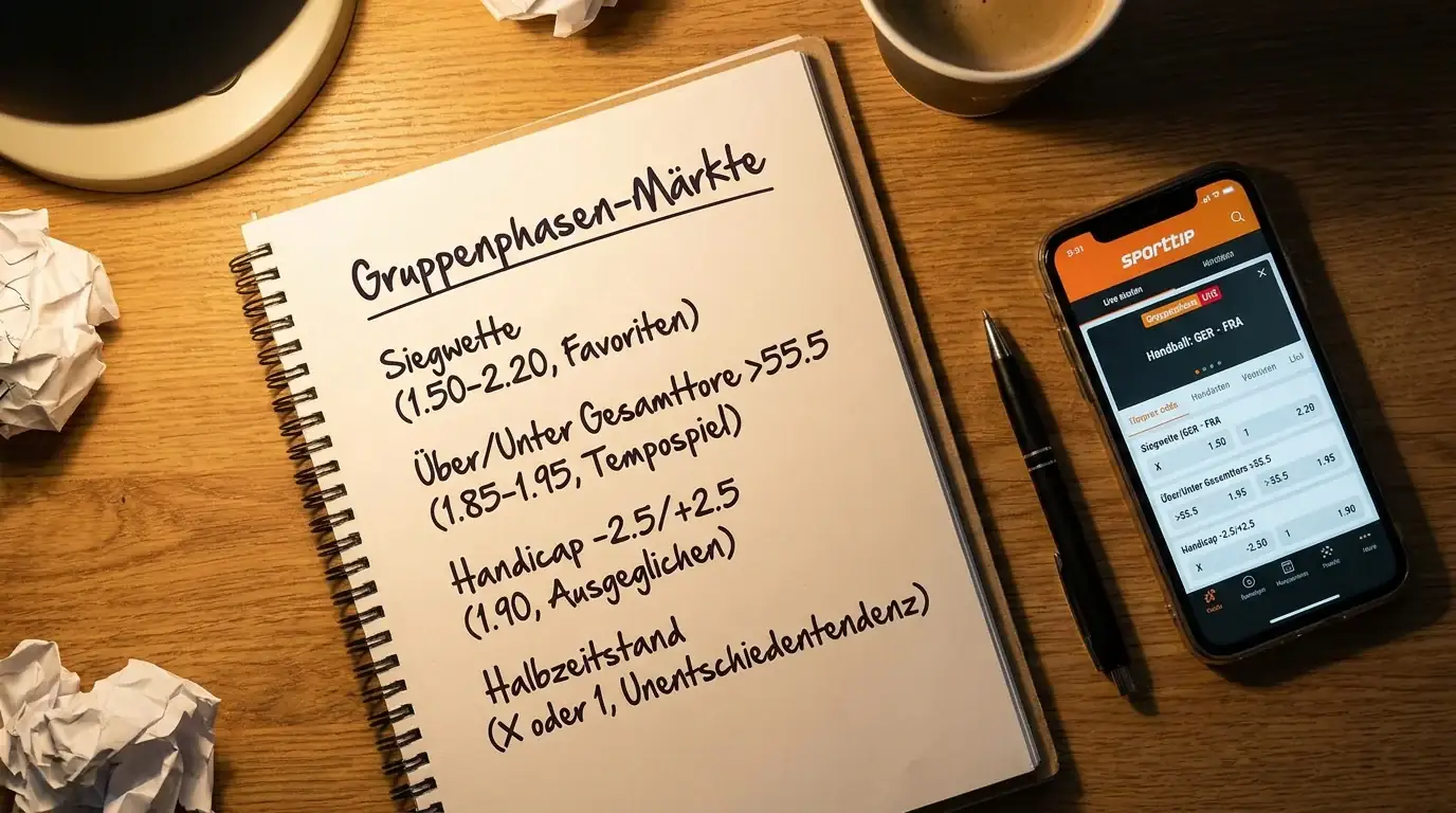 EHF Euro Gruppenphase Live Wetten – Wettmarkt-Übersicht bei Handball-EM-Gruppenspielen