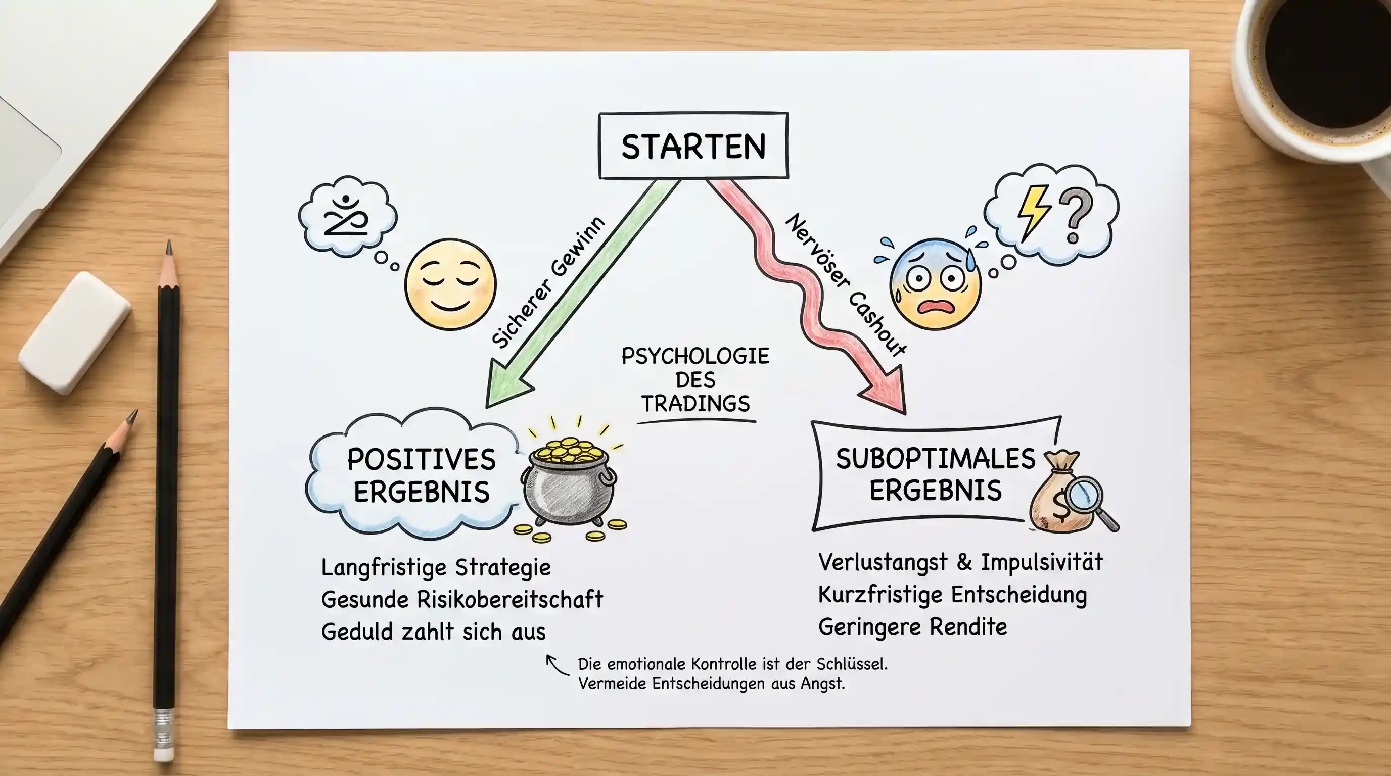 Psychologisches Diagramm zur Loss Aversion beim Cashout-Verhalten in Live-Sportwetten auf Handball