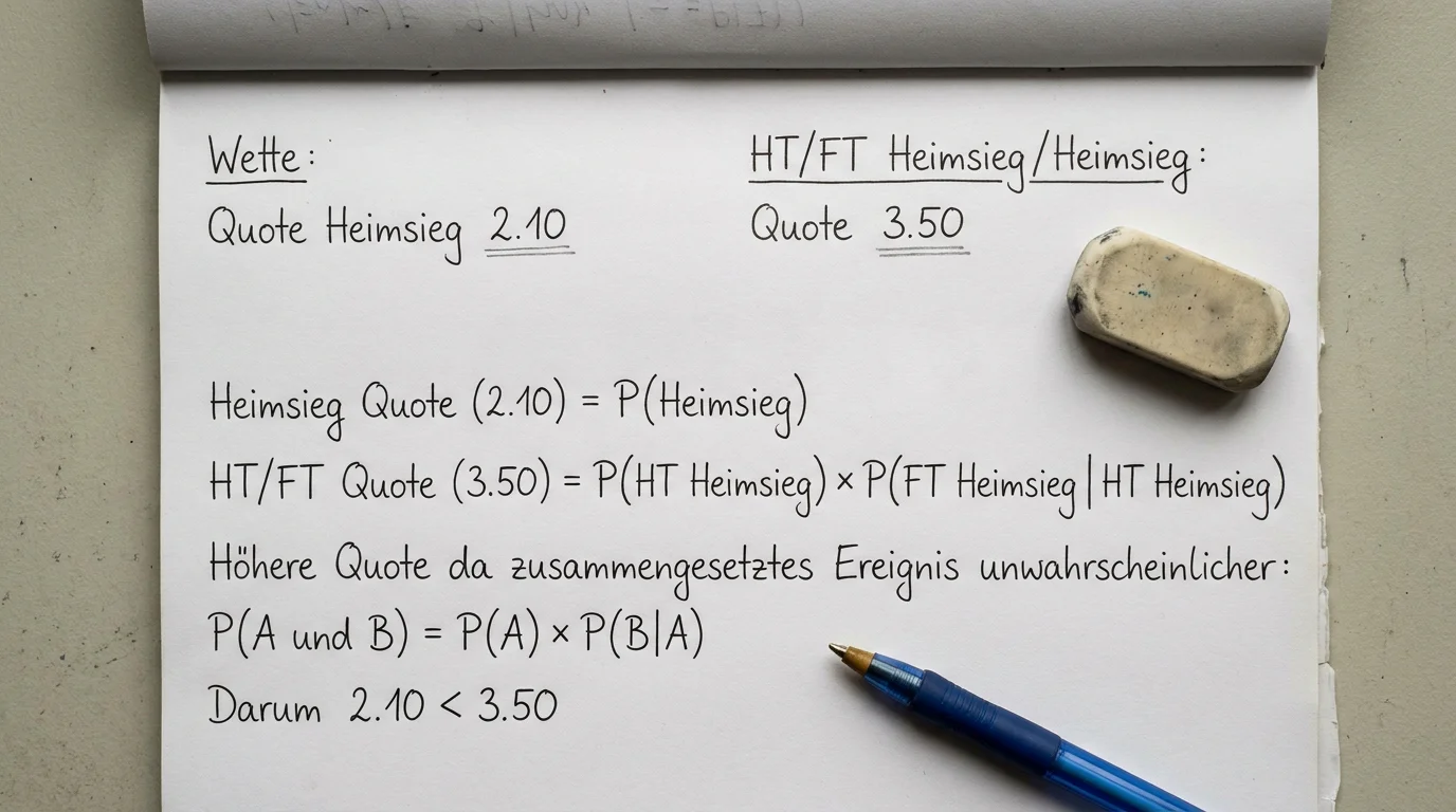 Handball Halbzeit-Endstand höhere Quoten erklärt – Mathematische Herleitung der HT/FT-Quotenstruktur