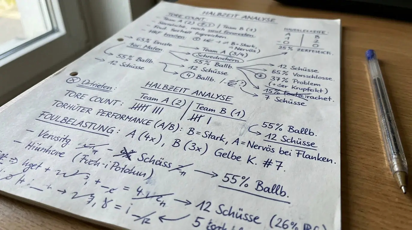 Halbzeitstand-Analyse beim Handball – Torhüterleistung, Foulbelastung und Auszeiten bewerten
