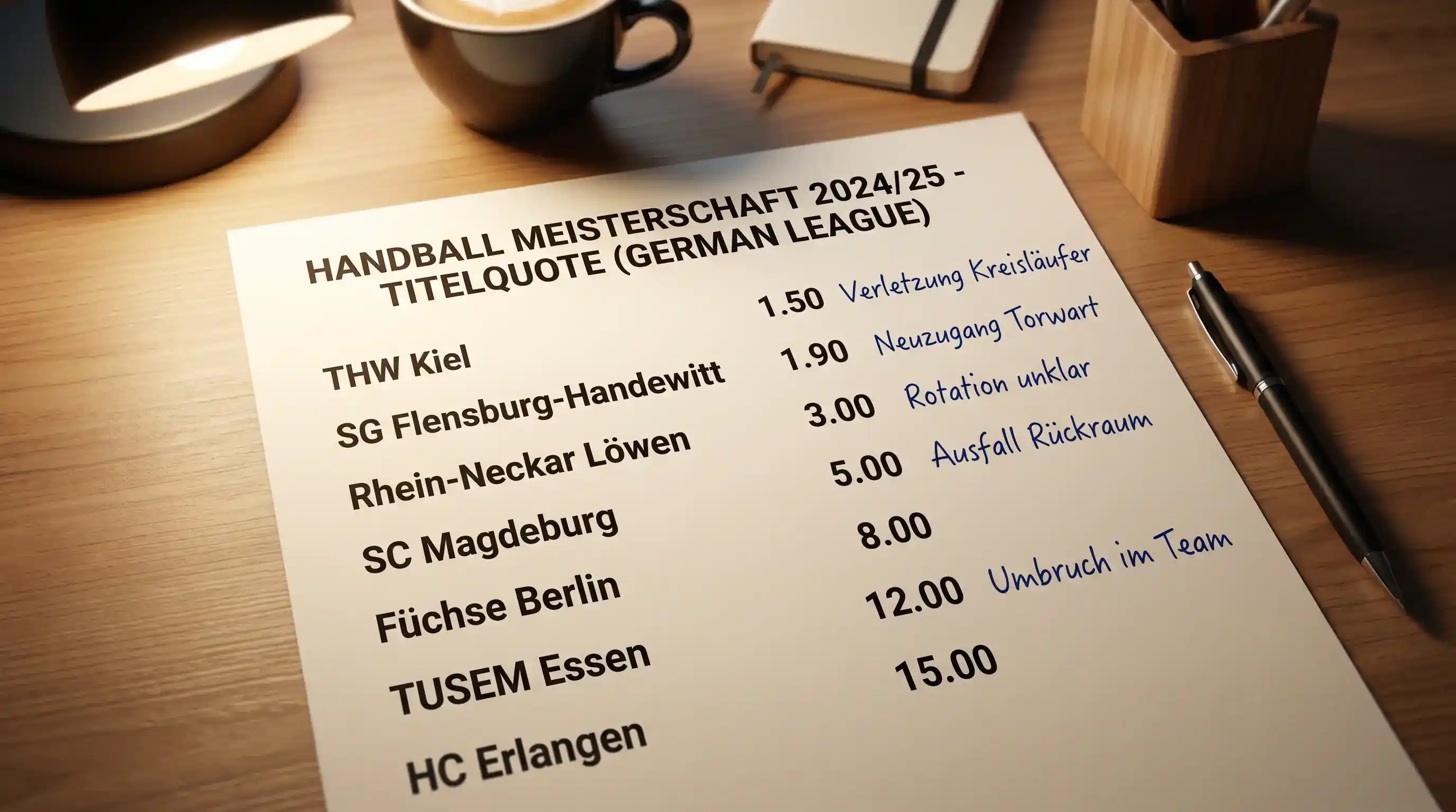 Handball Meisterwette als Langzeitwette – Quotenstruktur und Bewertungskriterien für die Titelwette