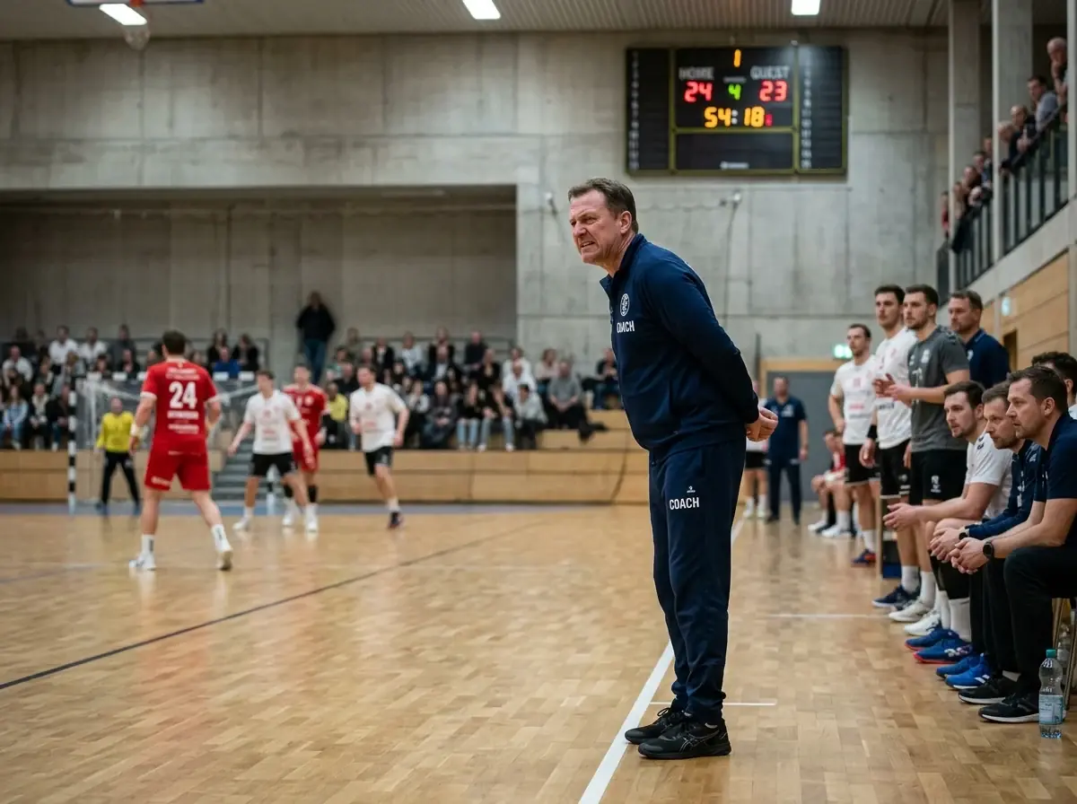 Handball Endphase ohne Timeout – Trainer ohne verbleibende Auszeit in den letzten Spielminuten