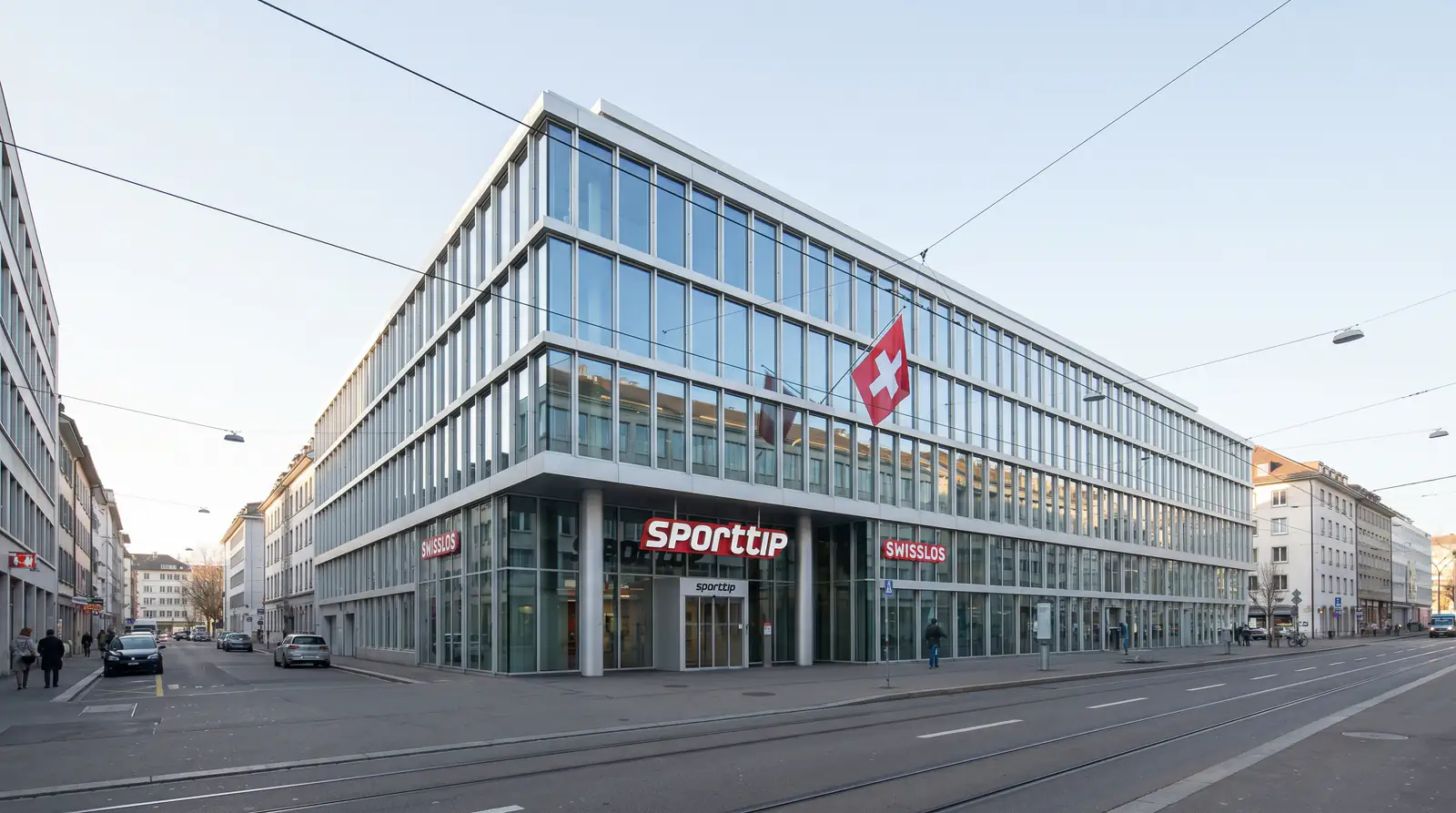 Swisslos-Sporttip-Gebäude in Basel als gesetzlich zugelassener Schweizer Sportwetten-Anbieter für Handball
